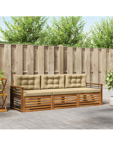 Set di divani con cuscino 3 pcs Naturale e Beige