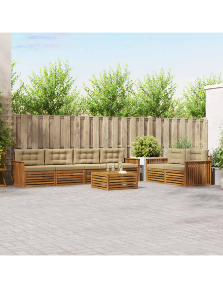 Set di divani con cuscino 7 pcs Naturale e Beige