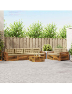 Set di divani con cuscino 7 pcs Naturale e Beige