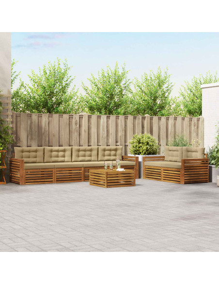 Set di divani con cuscino 7 pcs Naturale e Beige