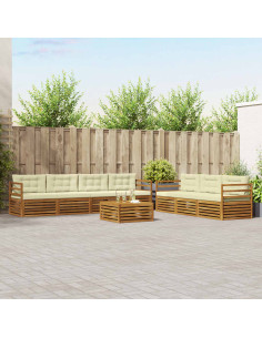 Set di divani con cuscino 8 pcs Naturale e Crema