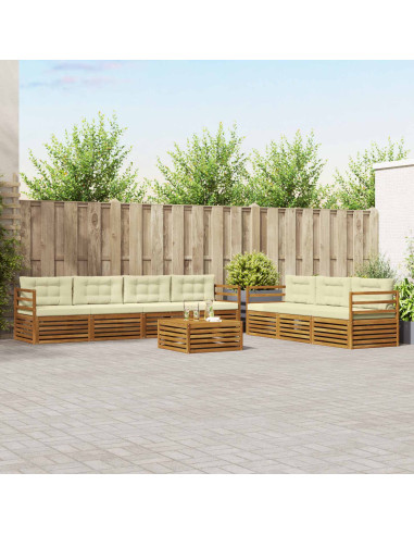 Set di divani con cuscino 8 pcs Naturale e Crema