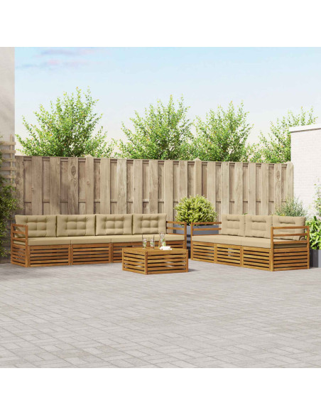 Set di divani con cuscino 8 pcs Naturale e Beige