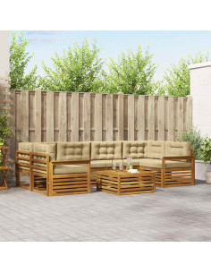 Set di divani con cuscino 8 pcs Naturale e Beige