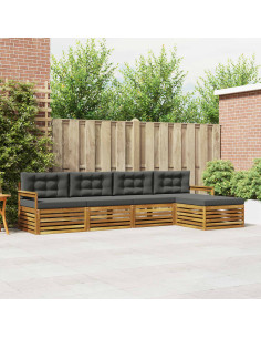 Set di divani con cuscino 5 pcs Naturale e Antracite