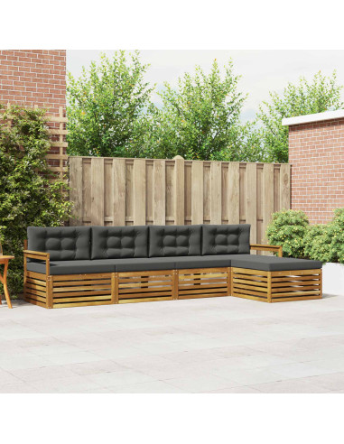 Set di divani con cuscino 5 pcs Naturale e Antracite