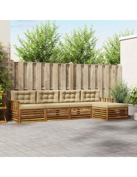 Set di divani con cuscino 5 pcs Naturale e Beige