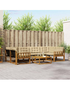 Set di divani con cuscino 7 pcs Naturale e Beige