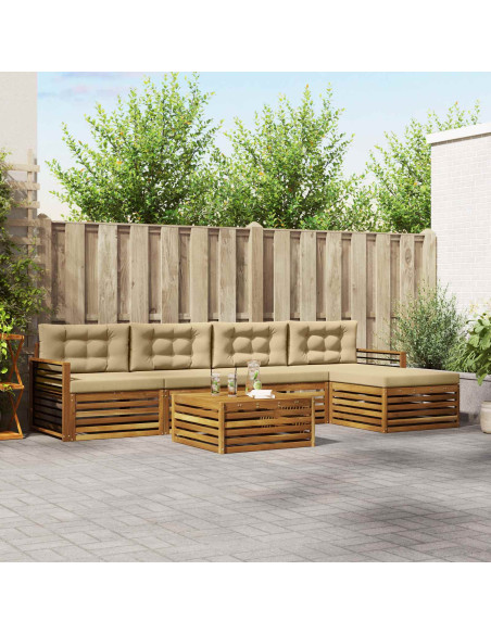 Set di divani con cuscino 6 pcs Naturale e Beige