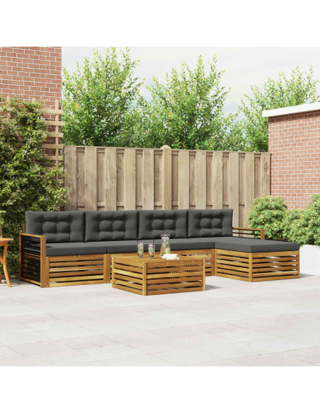 Set di divani con cuscino 6 pcs Naturale e Antracite