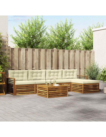 Set di divani con cuscino 6 pcs Naturale e Crema