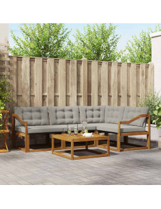 Set di divani con cuscino 5 pcs Grigio Naturale e Chiaro