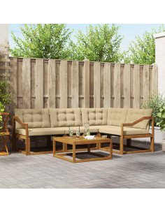 Set di divani con cuscino 5 pcs Naturale e Beige