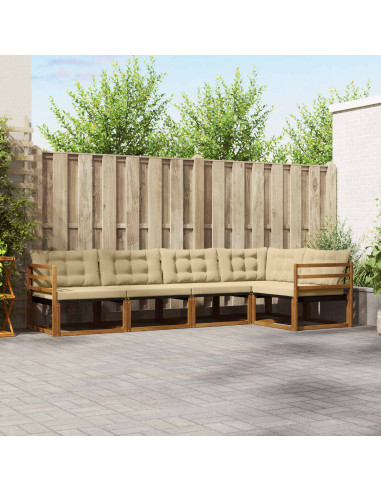 Set di divani con cuscino 5 pcs Naturale e Beige