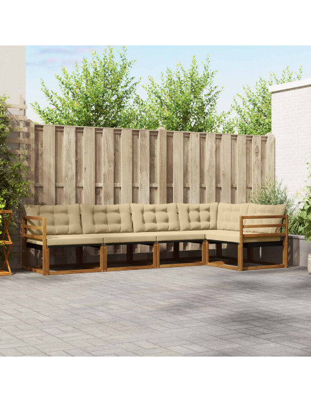 Set di divani con cuscino 5 pcs Naturale e Beige