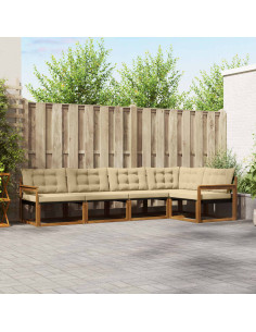 Set di divani con cuscino 5 pcs Naturale e Beige