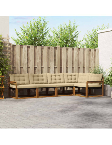 Set di divani con cuscino 5 pcs Naturale e Beige