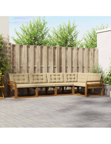 Set di divani con cuscino 5 pcs Naturale e Beige