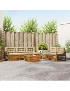 Set di divani con cuscino 6 pcs Naturale e Beige