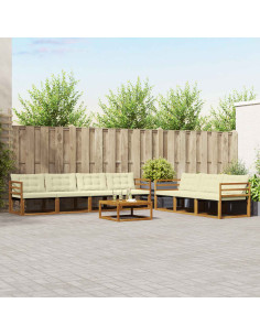 Set di divani con cuscino 8 pcs Naturale e Crema