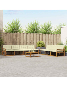 Set di divani con cuscino 8 pcs Naturale e Crema