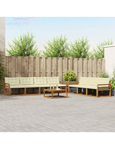Set di divani con cuscino 8 pcs Naturale e Crema