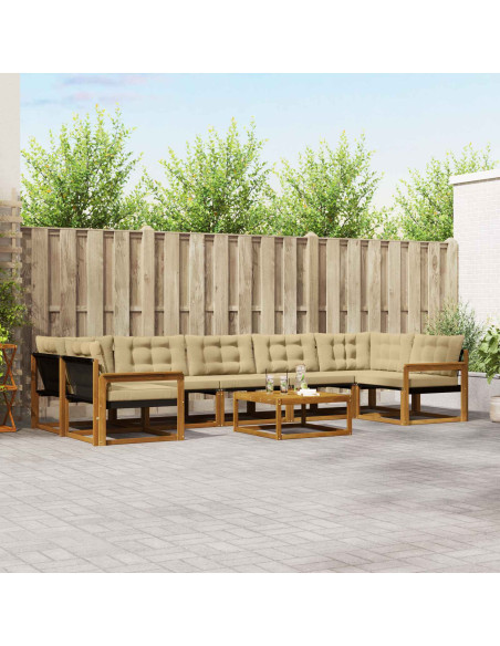Set di divani con cuscino 8 pcs Naturale e Beige