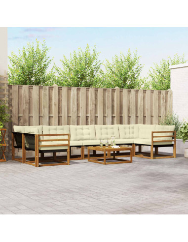 Set di divani con cuscino 8 pcs Naturale e Crema