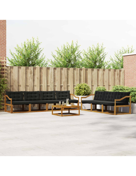 Set di divani con cuscino 8 pcs Naturale e Nero