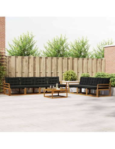 Set di divani con cuscino 8 pcs Naturale e Nero