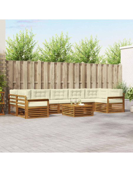 Set di divani con cuscino 8 pcs Naturale e Crema