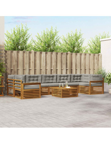 Set di divani con cuscino 24 pcs Grigio Naturale e Chiaro