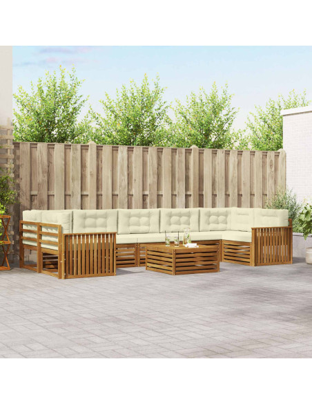 Set di divani con cuscino 8 pcs Naturale e Crema