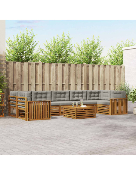 Set di divani con cuscino 24 pcs Grigio Naturale e Chiaro