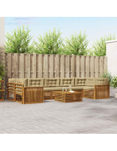 Set di divani con cuscino 8 pcs Naturale e Beige