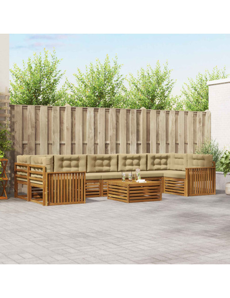 Set di divani con cuscino 8 pcs Naturale e Beige