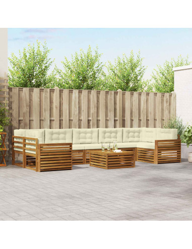 Set di divani con cuscino 8 pcs Naturale e Crema