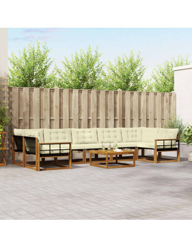 Set di divani con cuscino 8 pcs Naturale e Crema