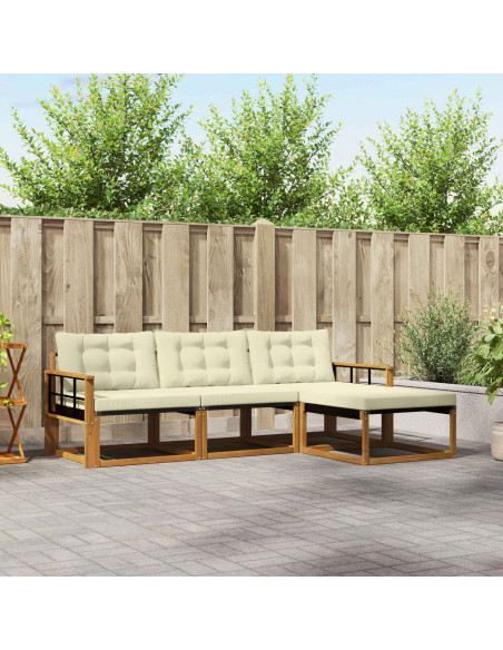 Set di divani con cuscino 4 pcs Naturale e Crema