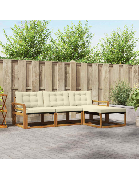 Set di divani con cuscino 4 pcs Naturale e Crema