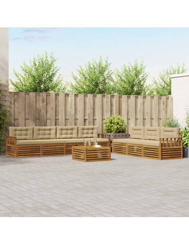 Set di divani con cuscino 8 pcs Naturale e Beige