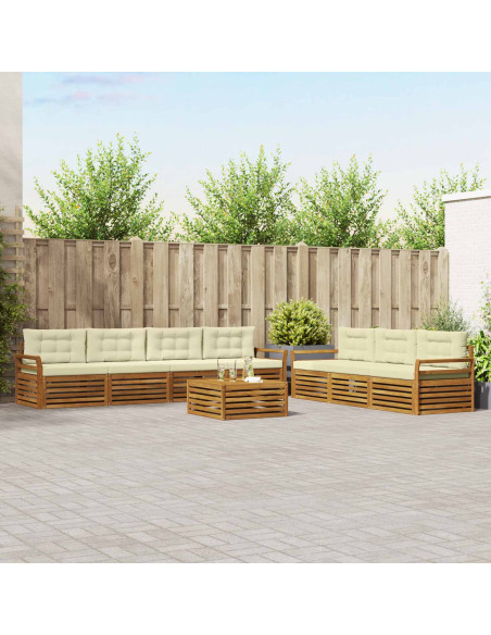 Set di divani con cuscino 8 pcs Naturale e Crema