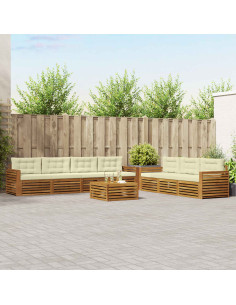 Set di divani con cuscino 8 pcs Naturale e Crema