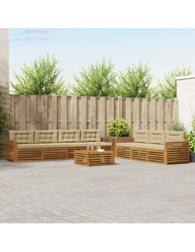 Set di divani con cuscino 8 pcs Naturale e Beige
