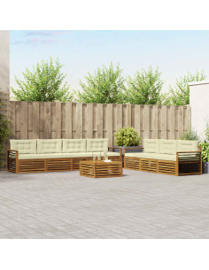 Set di divani con cuscino 8 pcs Naturale e Crema