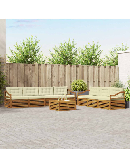 Set di divani con cuscino 8 pcs Naturale e Crema