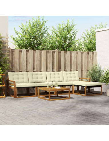 Set di divani con cuscino 6 pcs Naturale e Crema