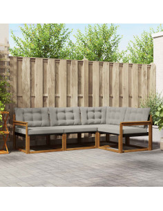 Set di divani con cuscino 4 pcs Grigio Naturale e Chiaro 2