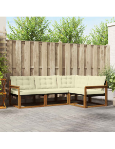 Set di divani con cuscino 4 pcs Naturale e Crema