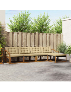 Set di divani con cuscino 5 pcs Naturale e Beige